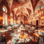 ristorante piazza al duomo alba interni affrescati in rosa