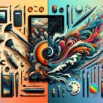 DALL·E 2023-11-07 01.01.36 – Design a 16_9 image that encapsulates the revolution of new digital artists compared to traditional ones. The cover should visually contrast the old w