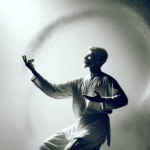 DALL·E 2023-11-07 01.05.39 – Create a 16_9 image capturing the essence of performance art, depicting an abstract, emotive performance in a minimalistic setting. The image should s