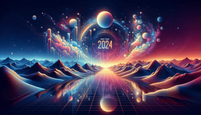 crea uan grafica in riferimento all\'arte e al 2024 come anno nuovo