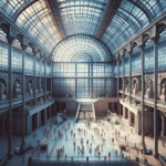 una immagine dela sala interna vetrata del Brooklyn Museum di brooklyn