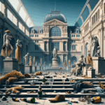 DALL·E 2023-12-31 00.00.39 – Create a realistic, raw-style square cover image for an article, showing the aftermath of a grand ‘Great Gatsby’ style New Year’s Eve party at various