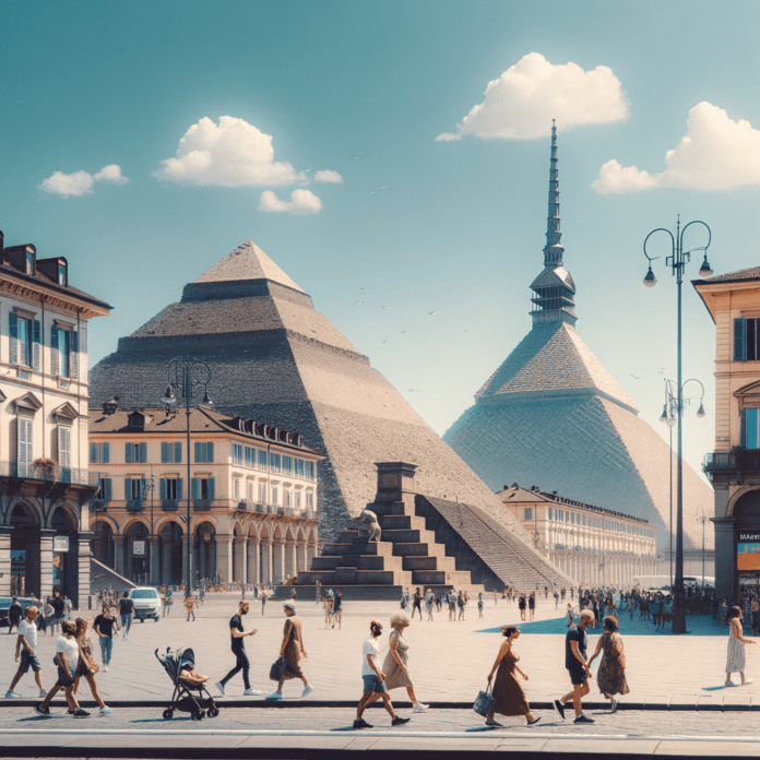Delle piramidi in centro a Torino vicino la mole Delle piramidi in centro a Torino vicino la mole