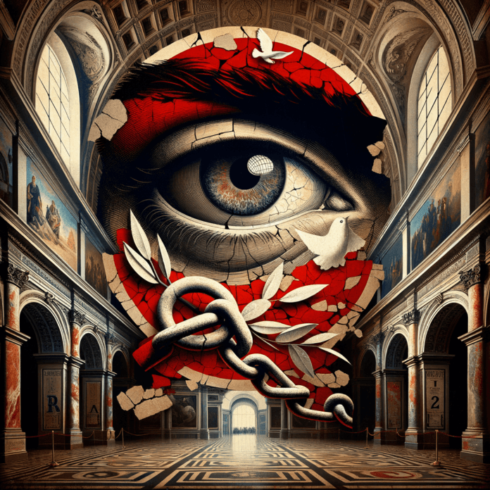 Shepard Fairey's Massive Artwork Advocating for Gaza Ceasefire Unveiled at Madrid's Reina Sofia Museum Shepard Fairey's Massive Artwork Advocating for Gaza Ceasefire Unveiled at Madrid's Reina Sofia Museum