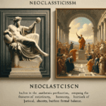 Neoclassicismo: Il Ritorno all’Antico Il Neoclassicismo è una delle prime correnti artistiche che caratterizzano il secolo. Nato come reazione al Barocco e al Rococò, il Neoclassicismo si ispira all’arte e alla cultura dell’antichità classica, in particolare greca e romana. Artisti come Antonio Canova e Jacques-Louis David sono tra i massimi esponenti di questa corrente, che pone l’accento sulla razionalità, l’armonia e l’equilibrio formale. Antonio Canova: noto per le sue sculture che incarnano la perfezione estetica classica. Jacques-Louis David: pittore ufficiale della Rivoluzione francese, autore di opere come “Il giuramento degli Orazi”.