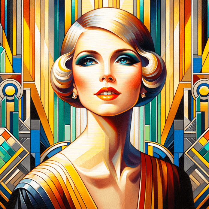 un ritratto in stile Tamara de Lempicka, è stata una delle artiste più influenti e riconosciute del movimento Art Deco. un ritratto in stile Tamara de Lempicka, è stata una delle artiste più influenti e riconosciute del movimento Art Deco.