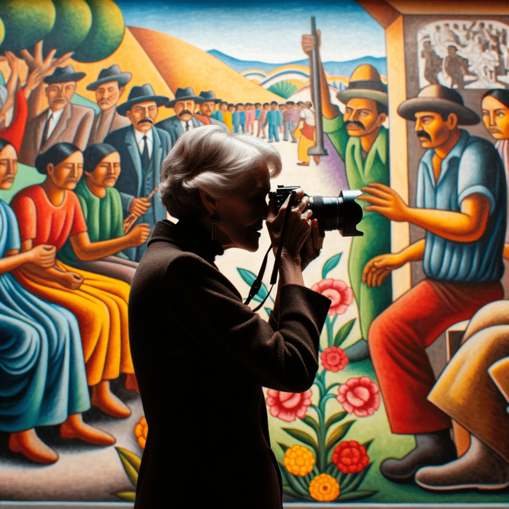 Modotti divenne una figura chiave nel movimento artistico messicano post-rivoluzionario, fotografando i murales di Diego Rivera e documentando la vita dei lavoratori e dei contadini.
