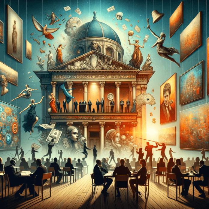 Il mondo dell'arte è un universo affascinante e complesso, un luogo dove la bellezza, la creatività e il valore economico si intrecciano in modi sorprendenti. Uno degli aspetti più intriganti di questo mondo è il mercato dell'arte, e in particolare le aste d'arte. Queste sono diventate, nel corso degli anni, una sorta di teatro, un palcoscenico su cui si svolge un dramma ricco di suspense, emozioni e colpi di scena. Il mondo dell'arte è un universo affascinante e complesso, un luogo dove la bellezza, la creatività e il valore economico si intrecciano in modi sorprendenti. Uno degli aspetti più intriganti di questo mondo è il mercato dell'arte, e in particolare le aste d'arte. Queste sono diventate, nel corso degli anni, una sorta di teatro, un palcoscenico su cui si svolge un dramma ricco di suspense, emozioni e colpi di scena.