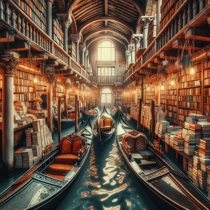 scopri la bellissima Libreria Acqua Alta di venezia. Considerata una delle librerie più originali al mondo, la Libreria Acqua Alta è un vero paradiso per gli amanti dei libri. Con gondole e barche piene di libri usati, questa libreria offre un'atmosfera unica e merita sicuramente una visita.