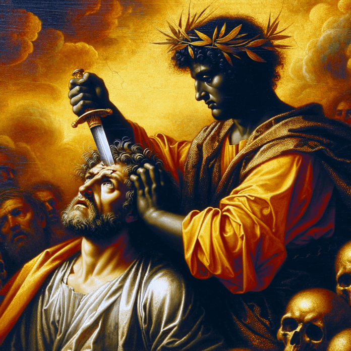 Giuditta decapita Oloferne: In questa celebre opera, Artemisia rappresenta Giuditta nel momento in cui uccide Oloferne. L'intensità emotiva e fisica della scena è stata interpretata come un simbolo della vendetta personale di Artemisia contro la violenza subita.