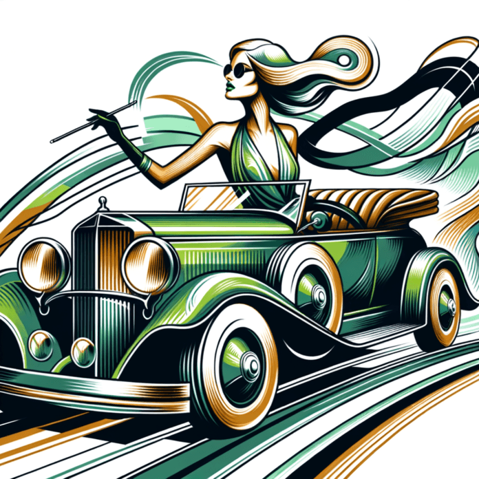 "Autoritratto in una Bugatti Verde" (1925) è probabilmente uno dei suoi lavori più iconici. In questo quadro, Tamara de Lempicka si ritrae alla guida di una lussuosa Bugatti verde, simbolo di modernità e lusso. L'opera trasmette non solo l'indipendenza e l'autosufficienza delle donne nell'era del jazz e delle avanguardie artistiche, ma anche una sensazione di velocità e dinamismo, elementi chiave della modernità. L'uso di linee fluide e colori vividi accentua la sensazione di movimento e l'eleganza sofisticata dell'artista.