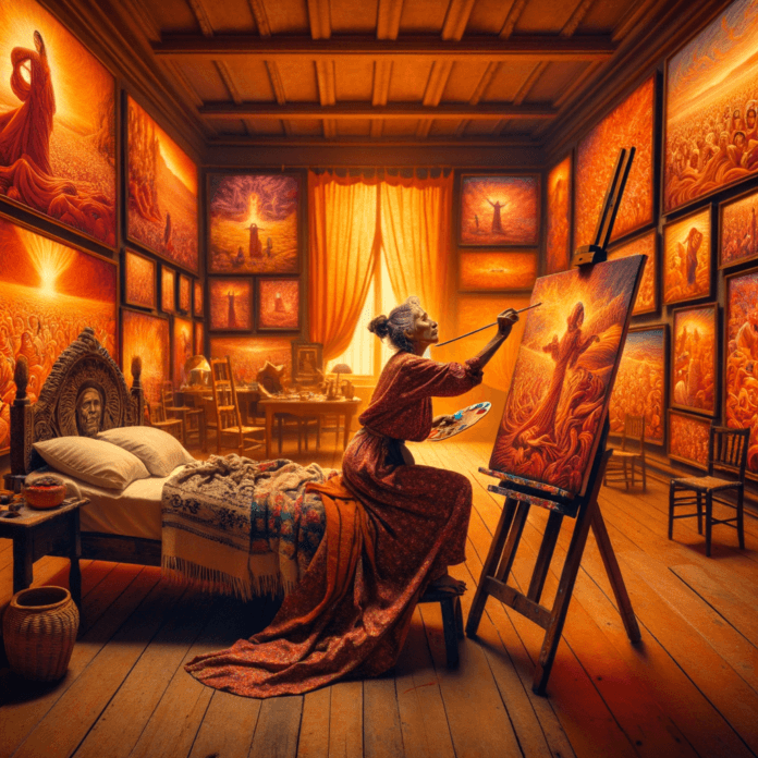 "Frida Kahlo: Oltre il Doloroso Sorriso" Scopri come le sfide personali di Frida Kahlo, a letto mentre dipingeva "Frida Kahlo: Oltre il Doloroso Sorriso" Scopri come le sfide personali di Frida Kahlo, a letto mentre dipingeva