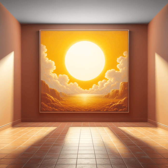 Katz ha specificato come il colore del pavimento in terracotta abbia creato un contrasto con uno dei grandi dipinti gialli, spingendolo a richiedere una maggiore illuminazione per mimare la luce solare, al fine di valorizzare meglio l'opera.