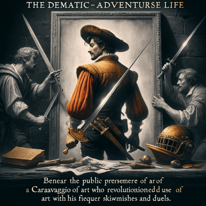 "La Doppia Vita di Caravaggio: Pittore e Spadaccino" Scopri il lato oscuro e avventuroso di Caravaggio, che non solo rivoluzionò la pittura del Barocco con il suo uso drammatico della luce e dell'ombra, ma fu anche noto per i suoi frequenti scontri e duelli. "La Doppia Vita di Caravaggio: Pittore e Spadaccino" Scopri il lato oscuro e avventuroso di Caravaggio, che non solo rivoluzionò la pittura del Barocco con il suo uso drammatico della luce e dell'ombra, ma fu anche noto per i suoi frequenti scontri e duelli.