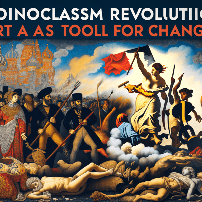 "Iconoclastia e Rivoluzione: L'Arte Come Strumento di Cambiamento" Esamina come l'arte sia stata utilizzata come strumento di protesta e rivoluzione, dalla distruzione di icone religiose alla propaganda politica.