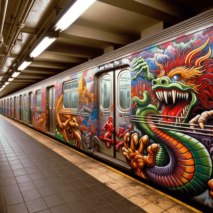 Lee Quiñones, celebre per i suoi graffitie colorati sulle carrozze della metropolitana di New York negli anni '70 e '80, è stato un protagonista dell'epoca d'oro della graffiti art nella città. Originario del quartiere Lower East Side, Quiñones ha iniziato a dipingere sui vagoni della MTA a soli 14 anni, diventando rapidamente una figura di spicco nel panorama artistico urbano. Le sue opere, tra cui spiccano immagini di draghi, leoni e il personaggio Howard the Duck, hanno colorato oltre 120 carrozze metropolitane, trasformando il grigiore del trasporto pubblico in una vibrante galleria d'arte mobile Lee Quiñones, celebre per i suoi graffitie colorati sulle carrozze della metropolitana di New York negli anni '70 e '80, è stato un protagonista dell'epoca d'oro della graffiti art nella città. Originario del quartiere Lower East Side, Quiñones ha iniziato a dipingere sui vagoni della MTA a soli 14 anni, diventando rapidamente una figura di spicco nel panorama artistico urbano. Le sue opere, tra cui spiccano immagini di draghi, leoni e il personaggio Howard the Duck, hanno colorato oltre 120 carrozze metropolitane, trasformando il grigiore del trasporto pubblico in una vibrante galleria d'arte mobile