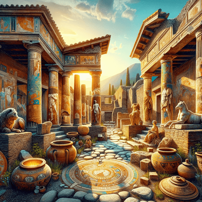 "Gli Scavi di Pompei e la loro Rivelazione sull'Arte Romana" Approfondisci come gli scavi di Pompei hanno offerto una finestra unica sull'arte e la vita quotidiana dell'antica Roma. "Gli Scavi di Pompei e la loro Rivelazione sull'Arte Romana" Approfondisci come gli scavi di Pompei hanno offerto una finestra unica sull'arte e la vita quotidiana dell'antica Roma.