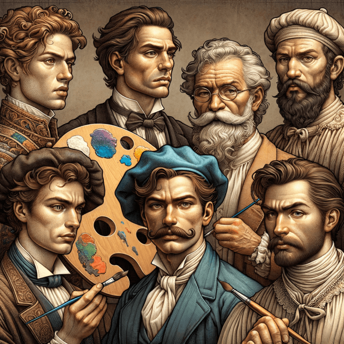 un ritratto di 5 pittori italiani