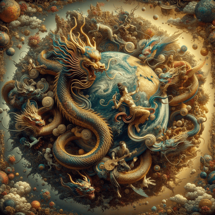 "Dall'Estremo Oriente all'Occidente: L'Ascesa dell'Influenza Asiatica nell'Arte Globale" Osserva come l'influenza culturale asiatica stia crescendo nel mercato dell'arte globale, influenzando stili, tecniche e narrazioni artistiche.