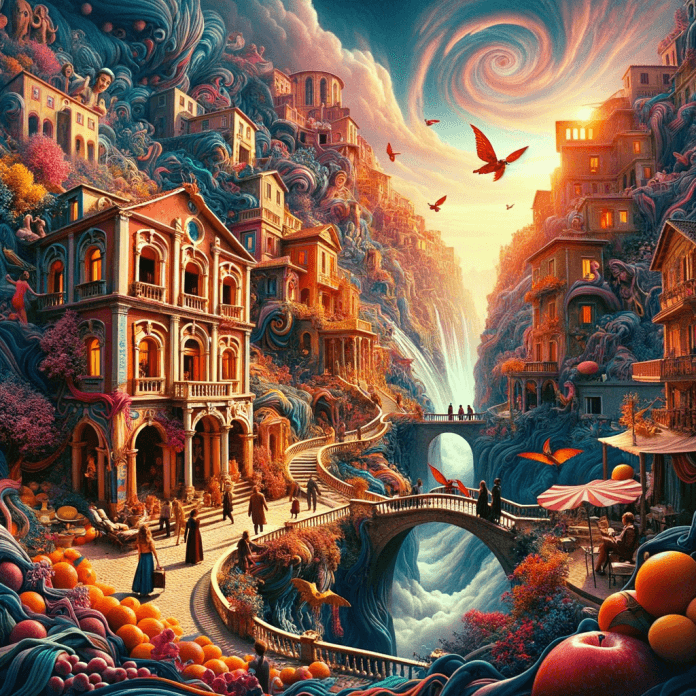 "La Visione Onirica di Federico Fellini: Un Viaggio nel Surreale" Immergiti nel mondo onirico di Federico Fellini, esplorando come i suoi film, da "La Dolce Vita" a "8½", abbiano catturato l'essenza della vita italiana con uno stile inconfondibile e surrealista. "La Visione Onirica di Federico Fellini: Un Viaggio nel Surreale" Immergiti nel mondo onirico di Federico Fellini, esplorando come i suoi film, da "La Dolce Vita" a "8½", abbiano catturato l'essenza della vita italiana con uno stile inconfondibile e surrealista.