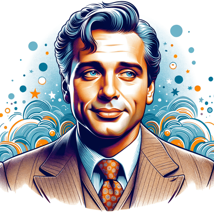 "Marcello Mastroianni: L'icona del Carisma Italiano nel Cinema" Celebra la carriera di Marcello Mastroianni, simbolo del fascino italiano, noto per le sue collaborazioni con Fellini e per film come "La Dolce Vita" e "8½".