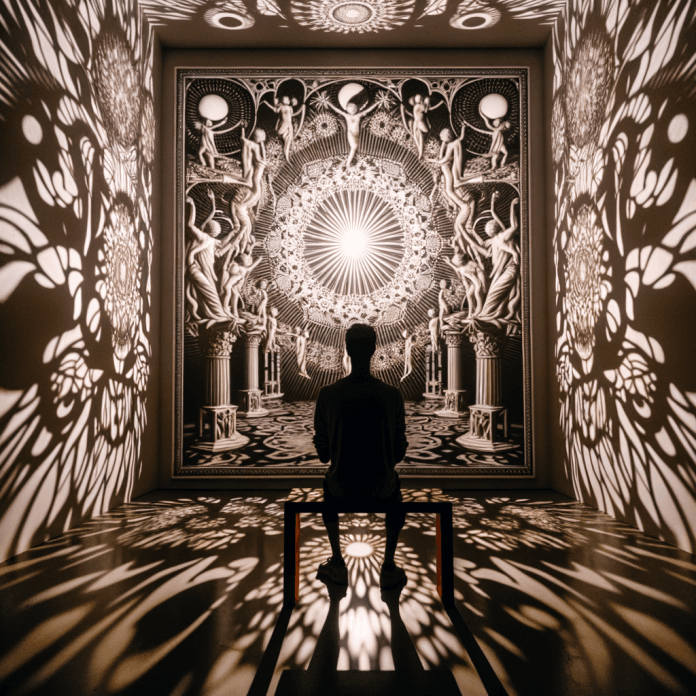 Guarda come gli artisti utilizzino giochi di luce e ombra per creare installazioni immersive che sfidano la percezione visiva e invitano alla riflessione interiore.