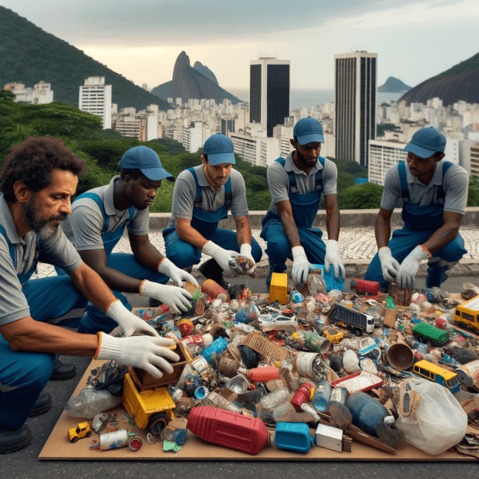 "Pictures of Garbage": Un progetto che coinvolge i raccoglitori di rifiuti di Rio de Janeiro, utilizzando materiali di discarica per creare ritratti straordinari.