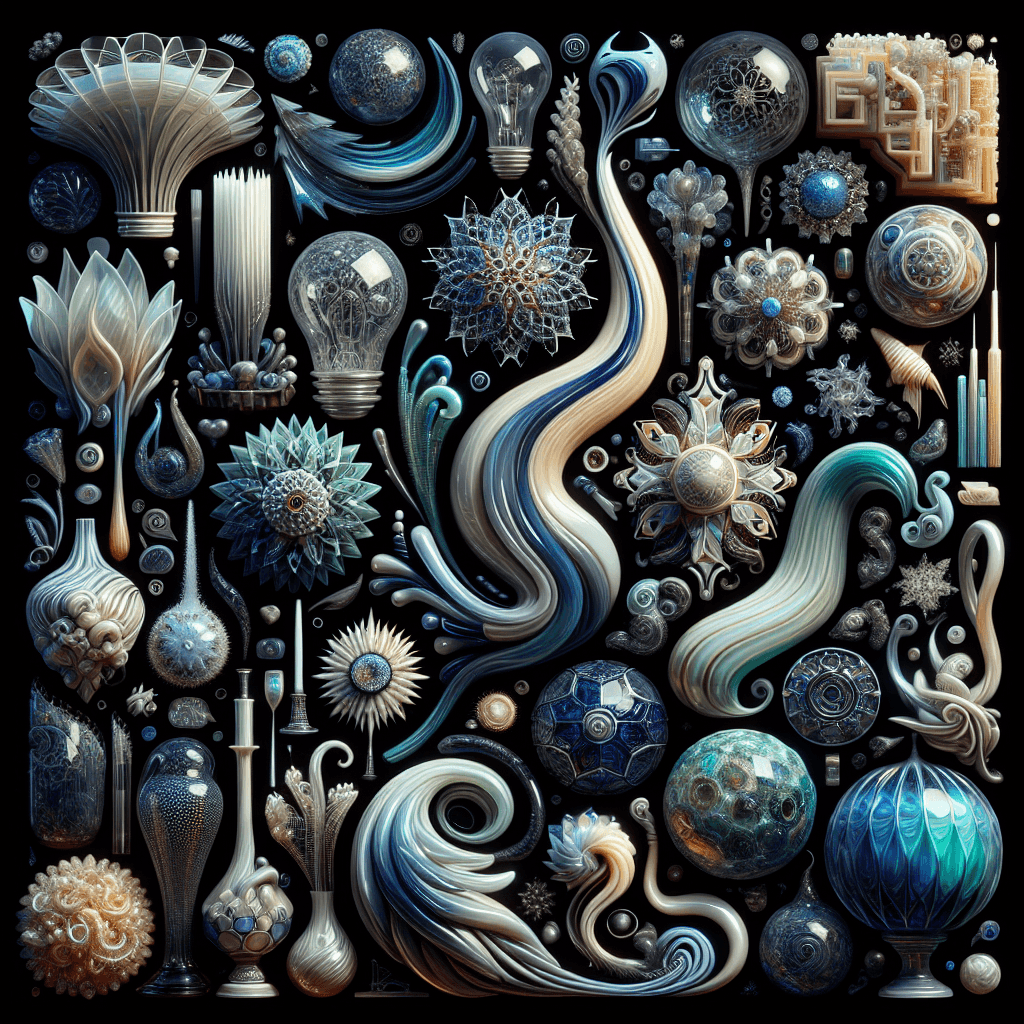 A detailed, high-quality image representing the concept of 'glass sculpture' showcasing a range of impressive works. The composition of the image should emphasize an array of intricate and beautiful glass sculptures that one might see in a high-end gallery or museum. To represent the idea of different artists and their evaluations, the array of sculptures should be stylistically unique demonstrating use of various glass-blowing techniques, inspiring awe in the viewer. It should be clear that each piece comes from a different artistic vision and has its own value.